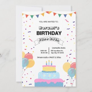 Colorful Birthday Party Invitation