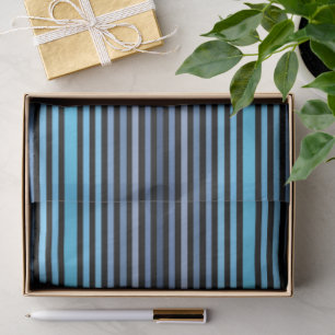 Colorful Black Blue Winter Spring Summer Stripes Tissue Paper