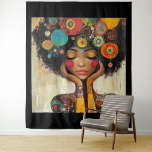 Colorful Black Woman Harmony Tapestry