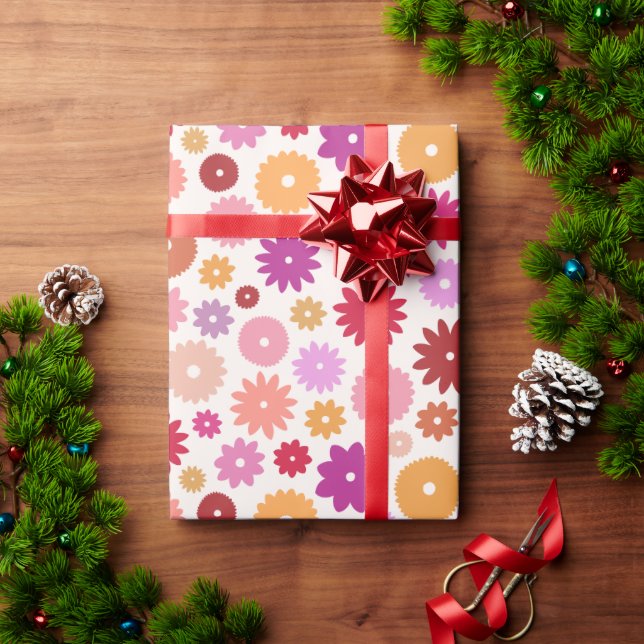 Colorful Blooms Big Pattern Wrapping Paper (Holiday Gift)