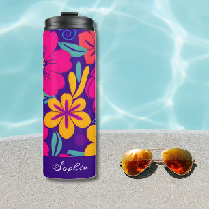 Colorful Blooms-Dopamine Style-Retro Flowers Thermal Tumbler