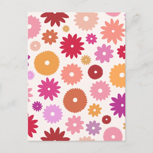 Colorful Blooms Pattern Postcard (Front)