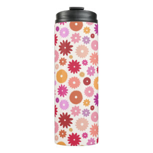 Colorful Blooms Pattern Thermal Tumbler