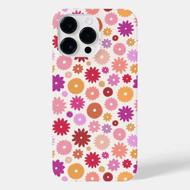 Colorful Blooms Repeat Pattern iPhone Case (Back)