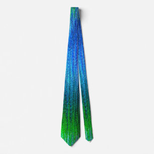 Colorful blue and green design tie
