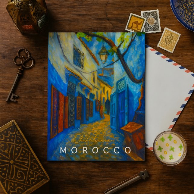 Colorful Blue Chefchaouen Morocco Medina  Postcard (Creator Uploaded)