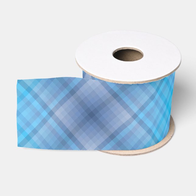 Colorful Blue Winter Spring Summer Stripes Pattern Grosgrain Ribbon (Spool)