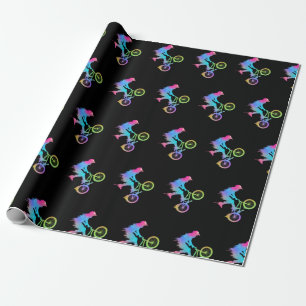 Colorful BMX Bike Girls Bicycle Wrapping Paper