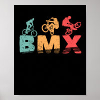 Colorful BMX Biker Funny Bicycle Motocross Cyclist