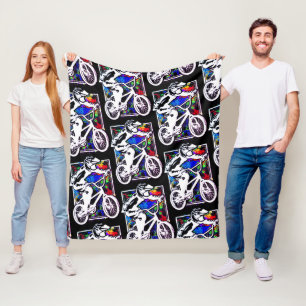Colorful Bmx Fleece - Bmx Bike - Bmx Bicycle Blanket