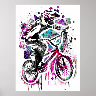 Colorful Bmx Poster - Bmx Bike Bicycle - Retro