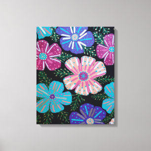 Colorful Bohemian Floral Canvas Print