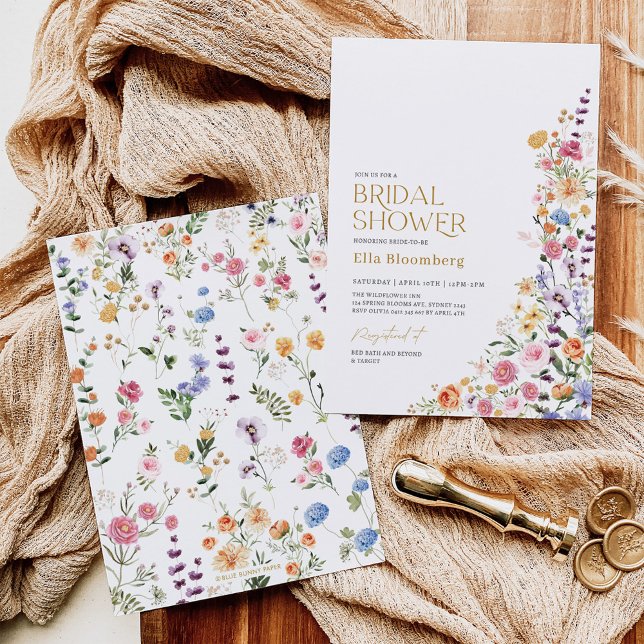 Colorful Boho Floral Garden Bridal Shower Invitation (Creator Uploaded)