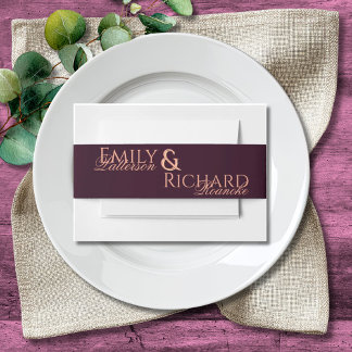 Colorful Boho Minimalist Black & White Chic Invitation Belly Band
