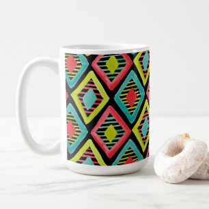 Colorful Bold Diamond Geometric Watercolor Pattern Coffee Mug