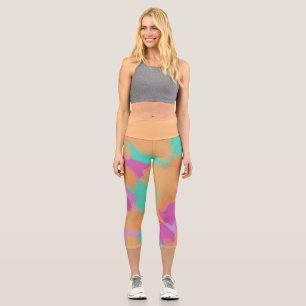Colorful Bold Modern Artist Pattern  Capri Leggings