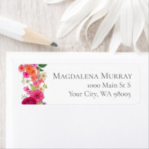 Colorful Bold Pink & Orange Elegant Floral Garden