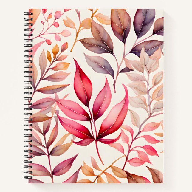 Colorful Botanical Art Spiral Notebook (Front)