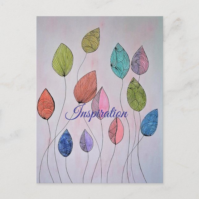 Colorful Botanical Leaves Postcard (Front)