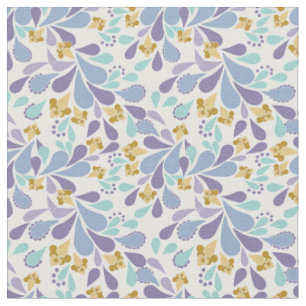 Colorful bouquets of retro flowers on white fabric