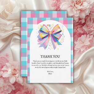 Colorful Bow Baby Shower Thank You Card