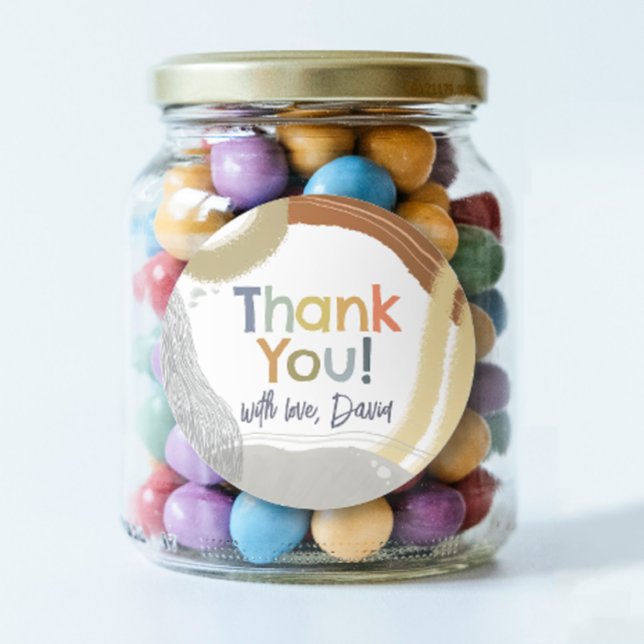 Colorful Boy Birthday Thank You Favor Sticker (Creator Uploaded)