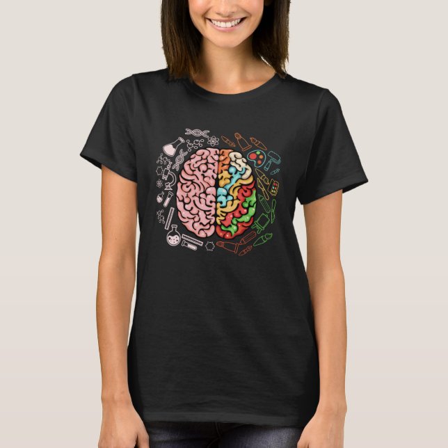 Colorful Brain Science Neuroscience Neurologist T-Shirt (Front)