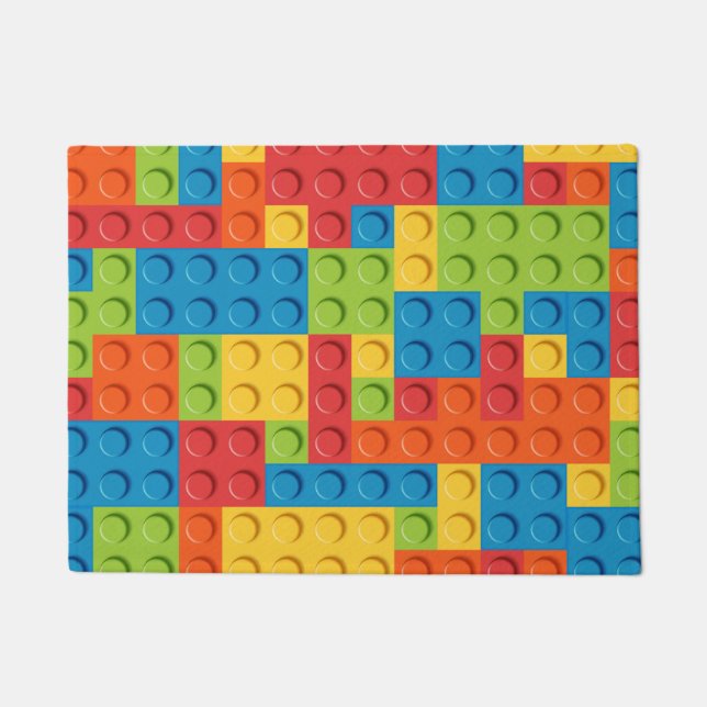 Colorful bricks kids pattern doormat (Front)