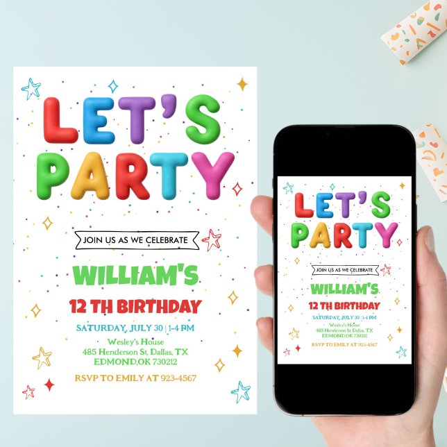 Colorful Bright Birthday Party Invitation (Creator Uploaded)