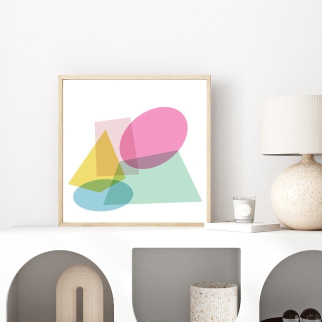 Colorful Bright Geometric Shapes Collage Poster (Creator Uploaded)