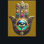 Colorful Brown Gold Hamsa Rainbow Color Third Eye Canvas Print<br><div class="desc">You are viewing The Lee Hiller Photography Art and Designs Collection of Home and Office Decor,  Apparel,  Gifts and Collectibles. The Designs include Lee Hiller Photography and Mixed Media Digital Art Collection http://LeeHiller.com</div>