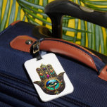 Colorful Brown Gold Hamsa Rainbow Color Third Eye Luggage Tag<br><div class="desc">You are viewing The Lee Hiller Photography Art and Designs Collection of Home and Office Decor,  Apparel,  Gifts and Collectibles. The Designs include Lee Hiller Photography and Mixed Media Digital Art Collection http://LeeHiller.com</div>