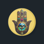 Colorful Brown Gold Hamsa Rainbow Color Third Eye Magnet<br><div class="desc">You are viewing The Lee Hiller Photography Art and Designs Collection of Home and Office Decor,  Apparel,  Gifts and Collectibles. The Designs include Lee Hiller Photography and Mixed Media Digital Art Collection http://LeeHiller.com</div>