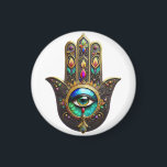 Colorful Brown Gold Hamsa Rainbow Color Third Eye Magnet<br><div class="desc">You are viewing The Lee Hiller Photography Art and Designs Collection of Home and Office Decor,  Apparel,  Gifts and Collectibles. The Designs include Lee Hiller Photography and Mixed Media Digital Art Collection http://LeeHiller.com</div>