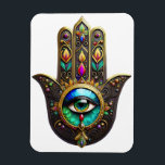 Colorful Brown Gold Hamsa Rainbow Color Third Eye Magnet<br><div class="desc">You are viewing The Lee Hiller Photography Art and Designs Collection of Home and Office Decor,  Apparel,  Gifts and Collectibles. The Designs include Lee Hiller Photography and Mixed Media Digital Art Collection http://LeeHiller.com</div>