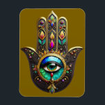 Colorful Brown Gold Hamsa Rainbow Color Third Eye Magnet<br><div class="desc">You are viewing The Lee Hiller Photography Art and Designs Collection of Home and Office Decor,  Apparel,  Gifts and Collectibles. The Designs include Lee Hiller Photography and Mixed Media Digital Art Collection http://LeeHiller.com</div>