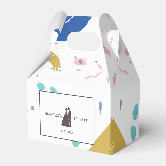 Colorful Brush Stroke Favour Box (Front Side)