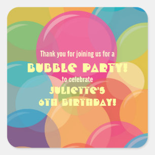 Colorful Bubble Birthday Party Sticker