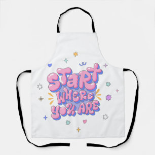Colorful Bubble Letter Quote Apron