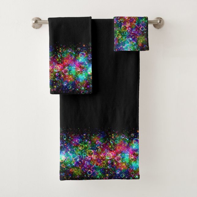 Colorful Bubbles Bath Towel Set Coordinates (Insitu)