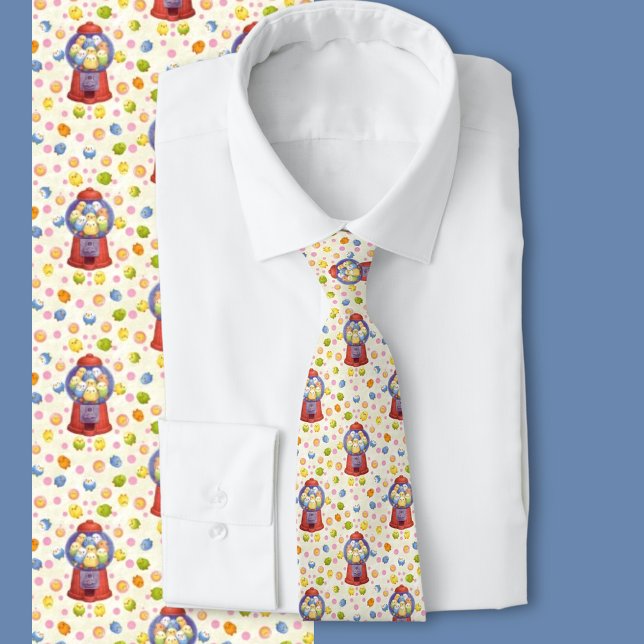 Colorful Budgie Gumball Machine Pattern Fashion  Tie (Creator Uploaded)