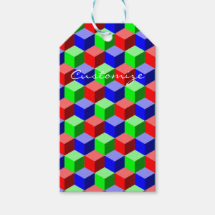 Colorful Building Blocks Thunder_Cove 3-D Gift Tags