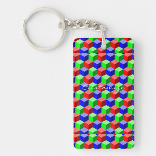 Colorful Building Blocks Thunder_Cove 3-D Key Ring