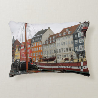 COLORFUL BUILDINGS BESIDE THE RIVER DECORATIVE CUSHION