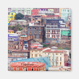 Colorful Buildings on a Hill Magnet