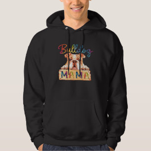 Colorful Bulldog Mama Dog Mom Hoodie