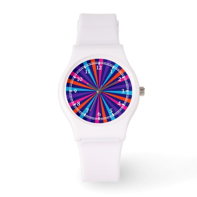 Colorful Burst Spinning Wheel Dial Design Watch (Front)