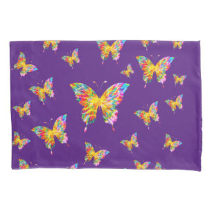 COLORFUL BUTTERFLIES ABSTRACT PILLOWCASE