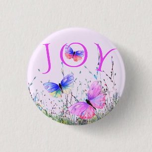 Colorful Butterflies Flying Button Spring Joy