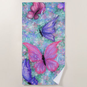 Colorful Butterflies Flying - Joy - Beach Towel